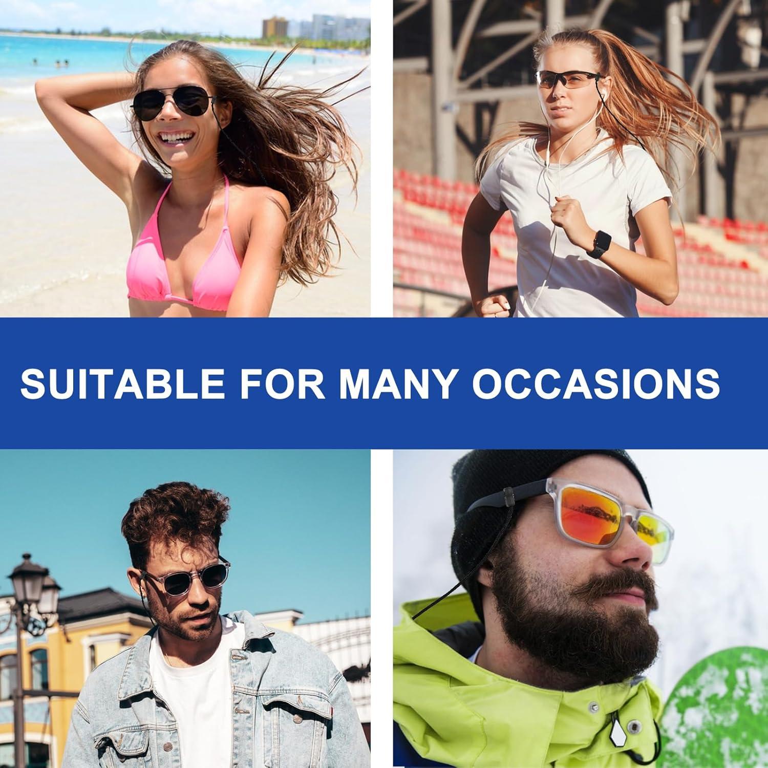 Correa para Gafas de Sol Andibro Negra - 6 Piezas Antideslizante