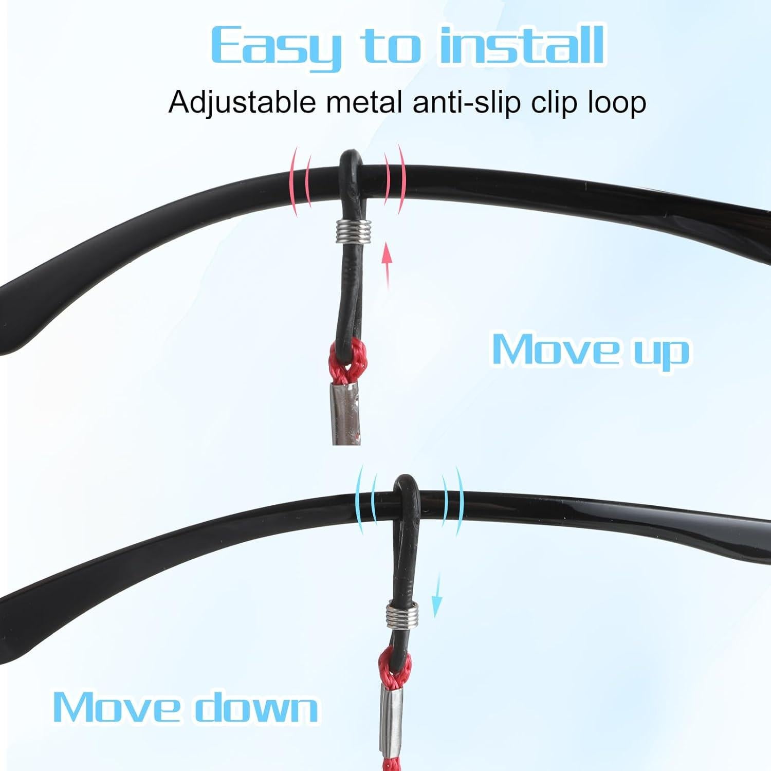 Correa para Gafas Multicolor 12 Pack Nylon Silicona 66cm