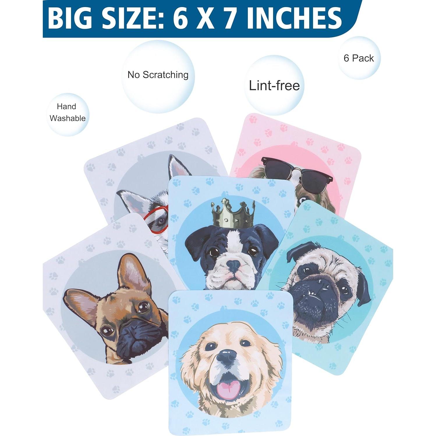 Paño de limpieza de microfibra Jiamicrofiber - 6 unidades con diseño perro