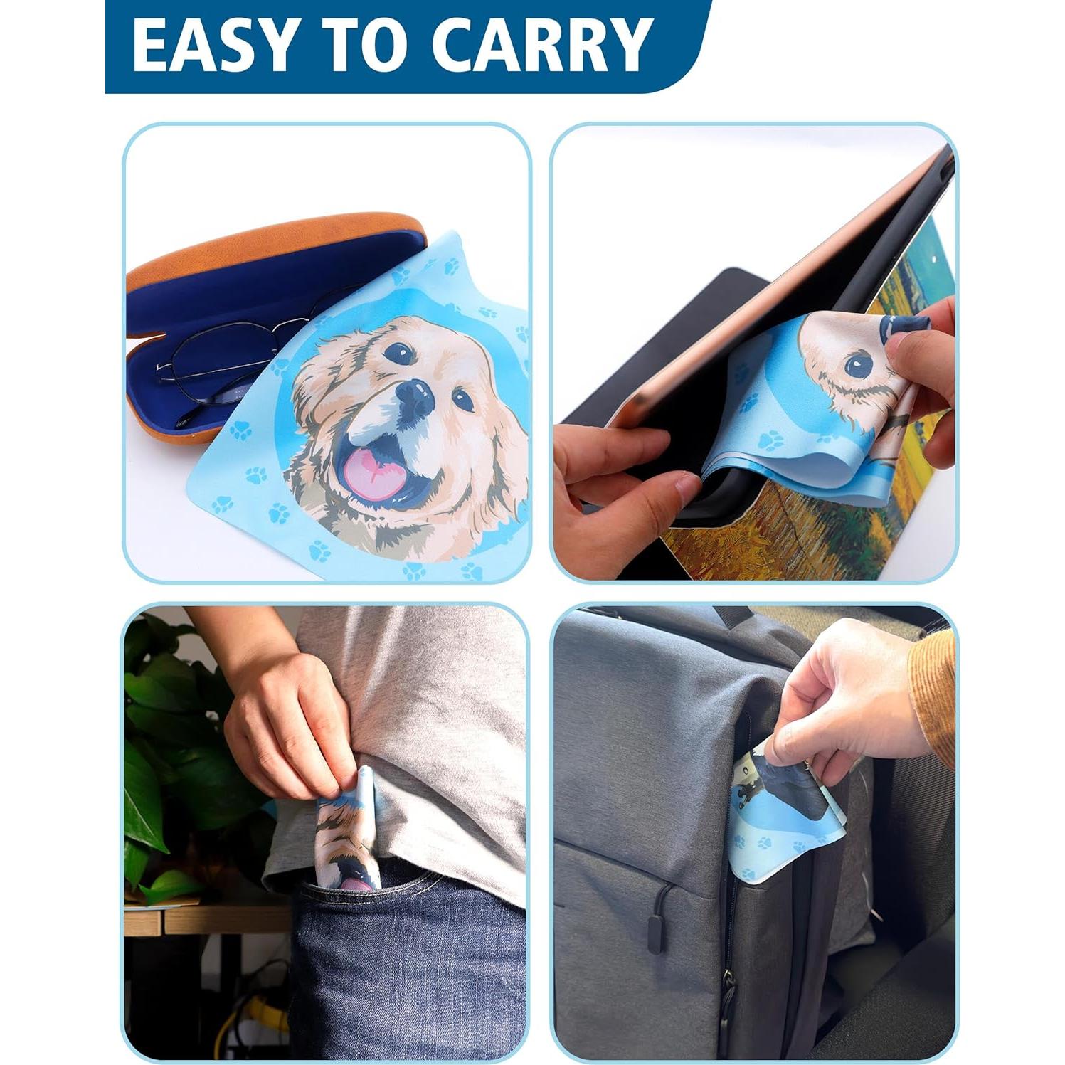 Paño de limpieza de microfibra Jiamicrofiber - 6 unidades con diseño perro