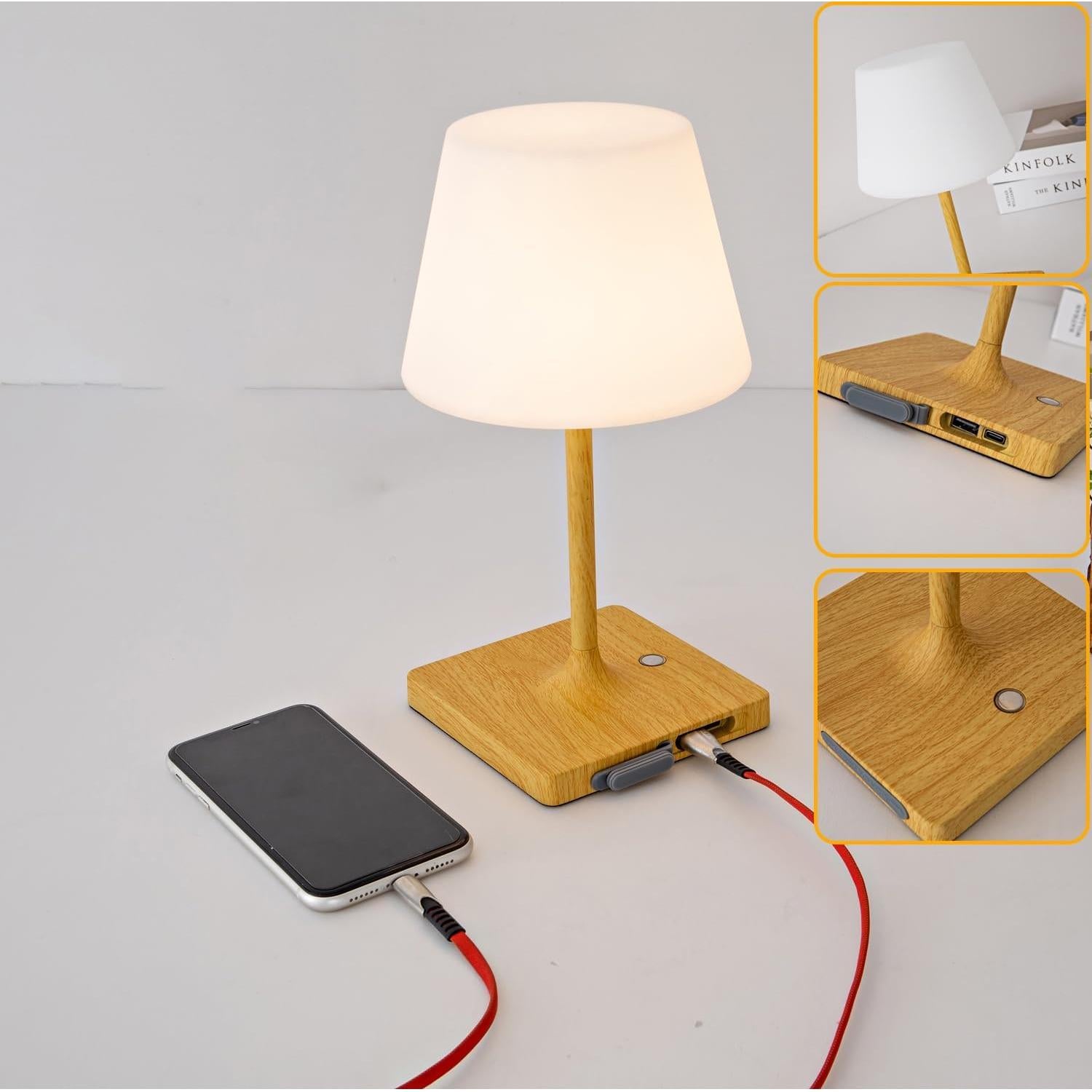 Lámpara de mesa recargable Mywellian 4000mAh IP44 3 colores