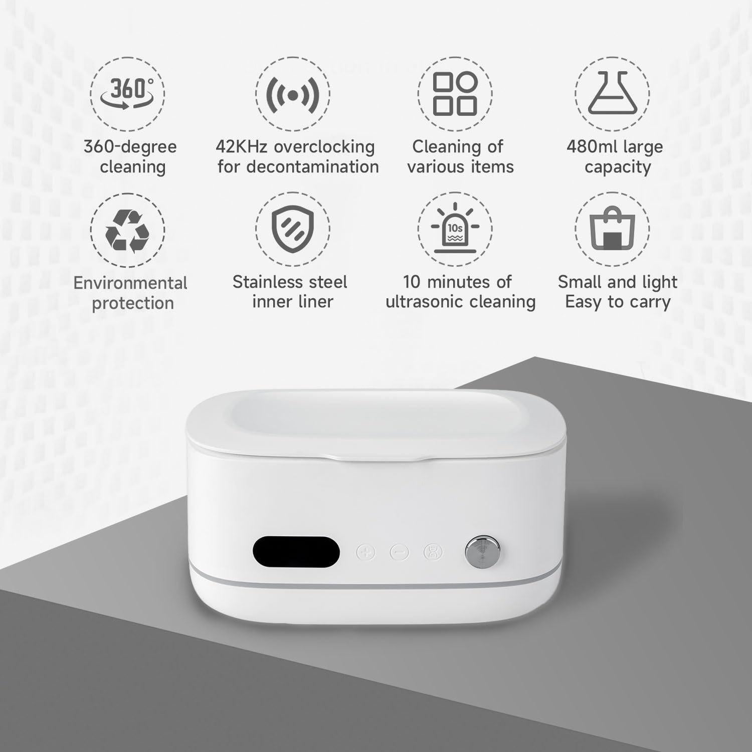 Limpiador Ultrasónico Leman 480ML para Joyería y Gafas