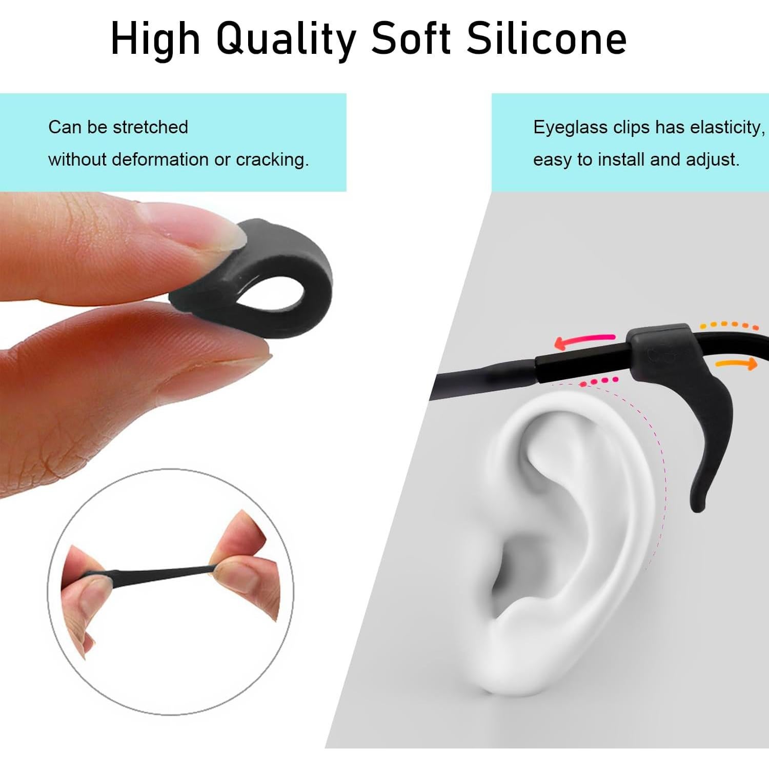 Juego de Sujetadores Antideslizantes para Gafas - 16 Pares de Silicona
