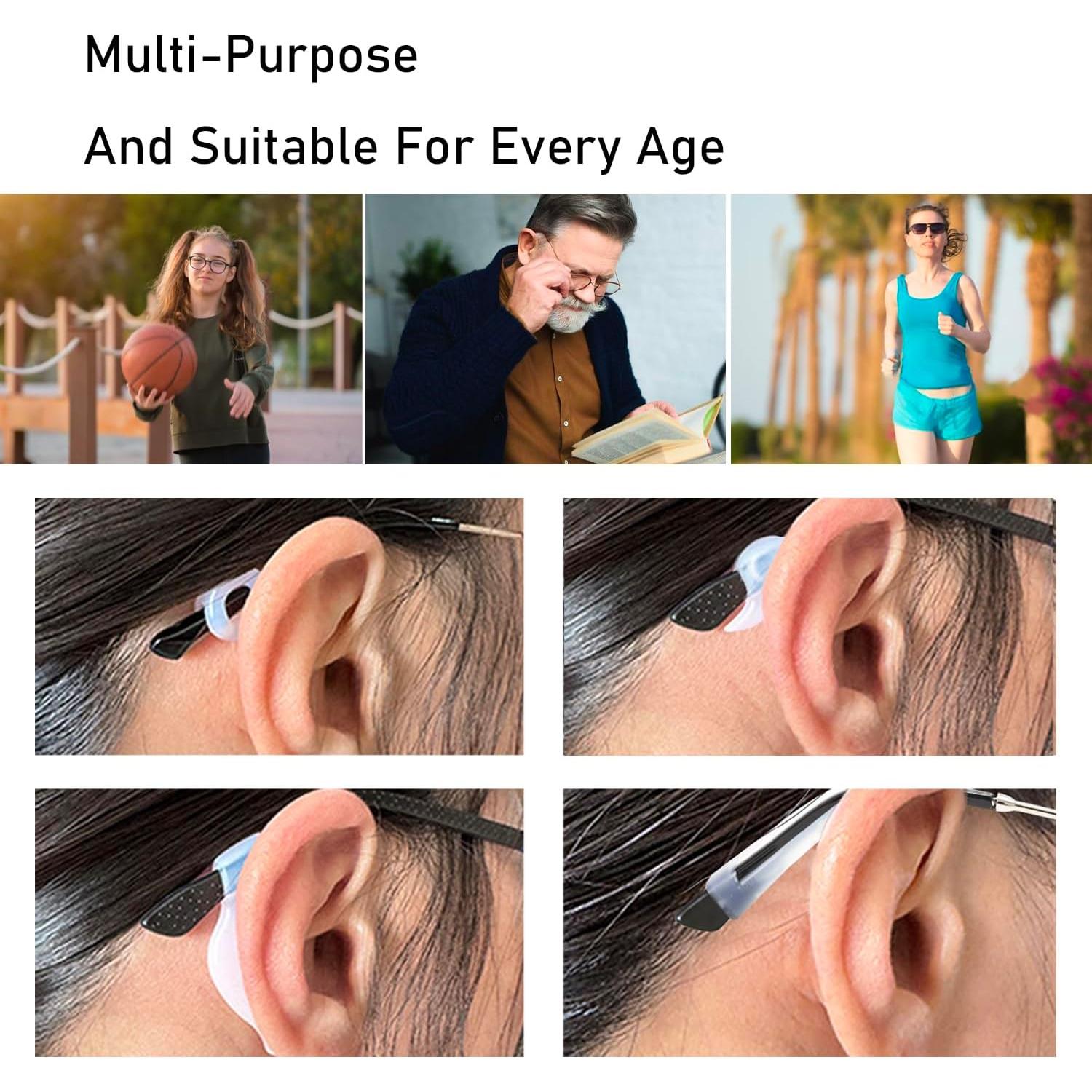 Juego de Sujetadores Antideslizantes para Gafas - 16 Pares de Silicona