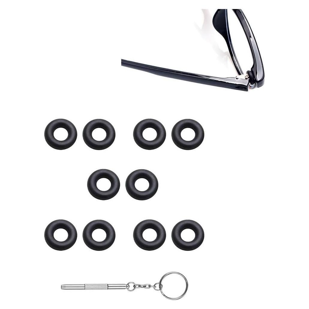 Kit de Reparación de Gafas 5 Pares Silicona + Destornillador