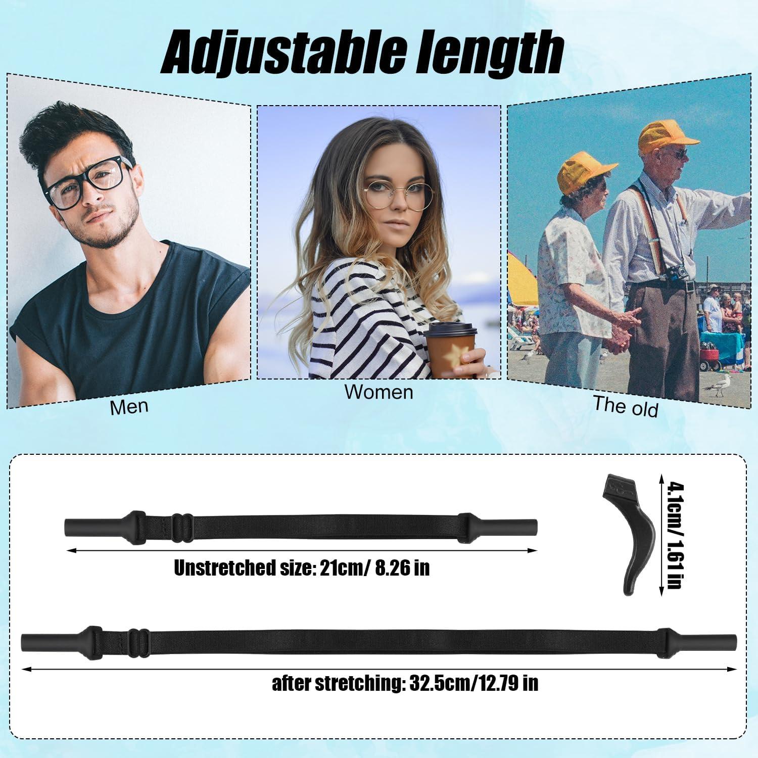 6 Correas Ajustables y 12 Ganchos Antideslizantes para Gafas