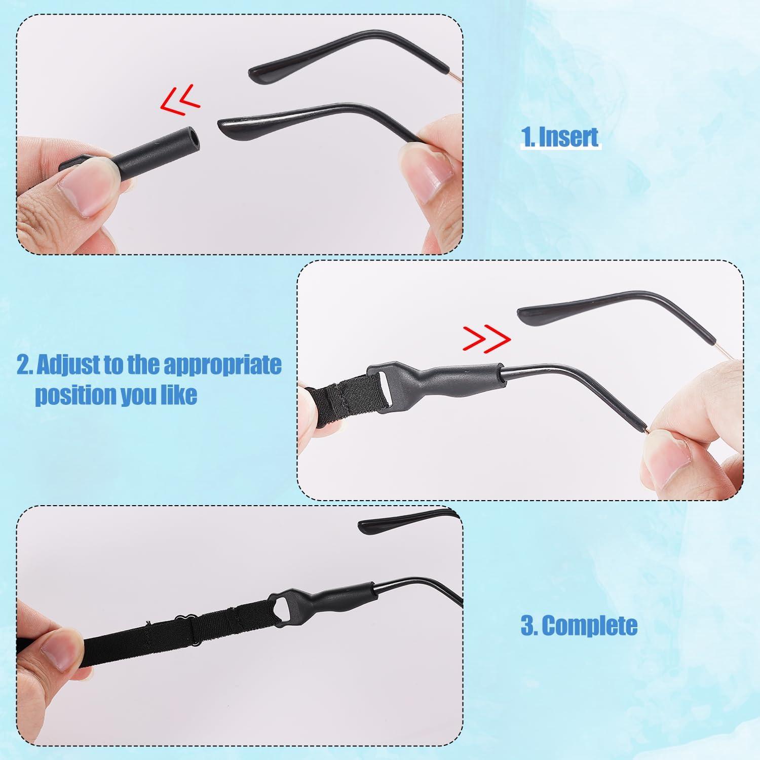 6 Correas Ajustables y 12 Ganchos Antideslizantes para Gafas