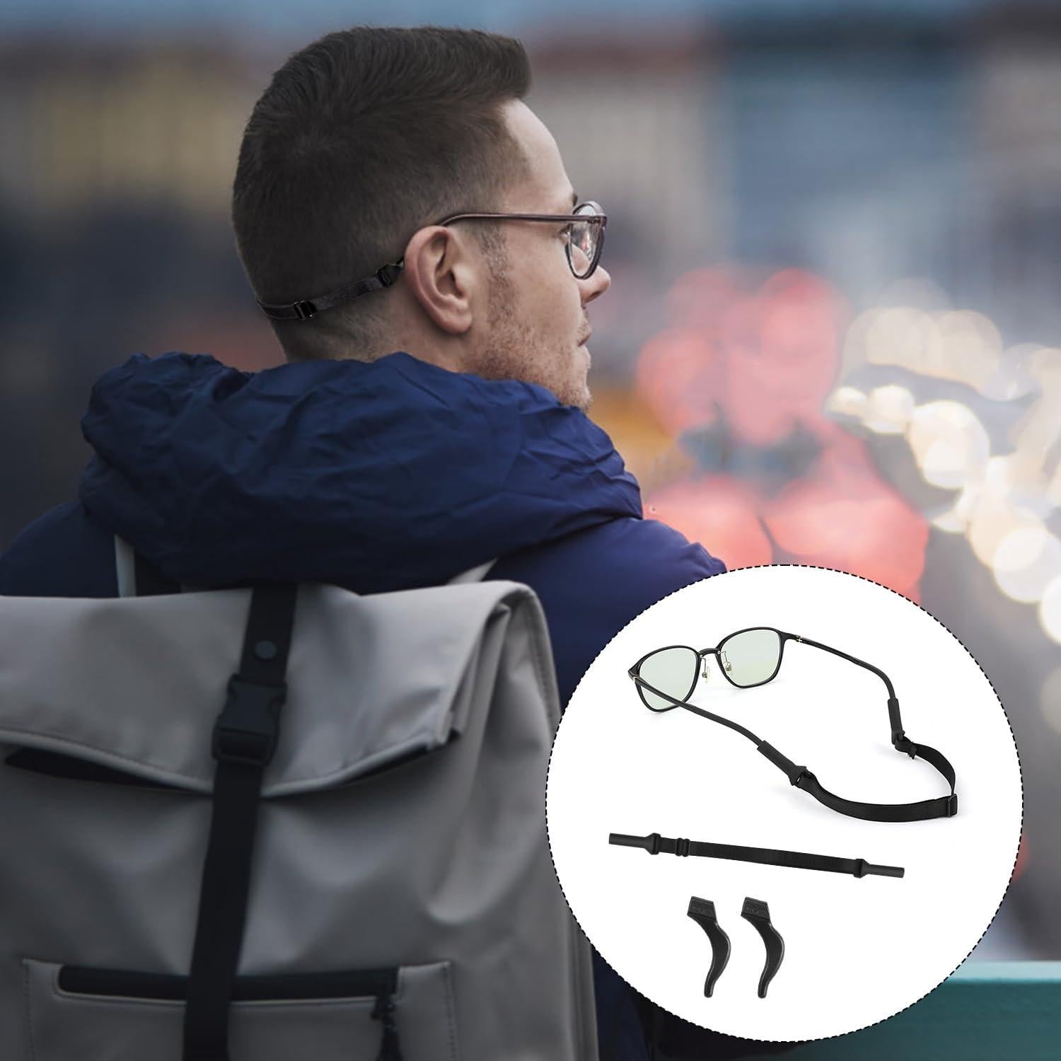 6 Correas Ajustables y 12 Ganchos Antideslizantes para Gafas