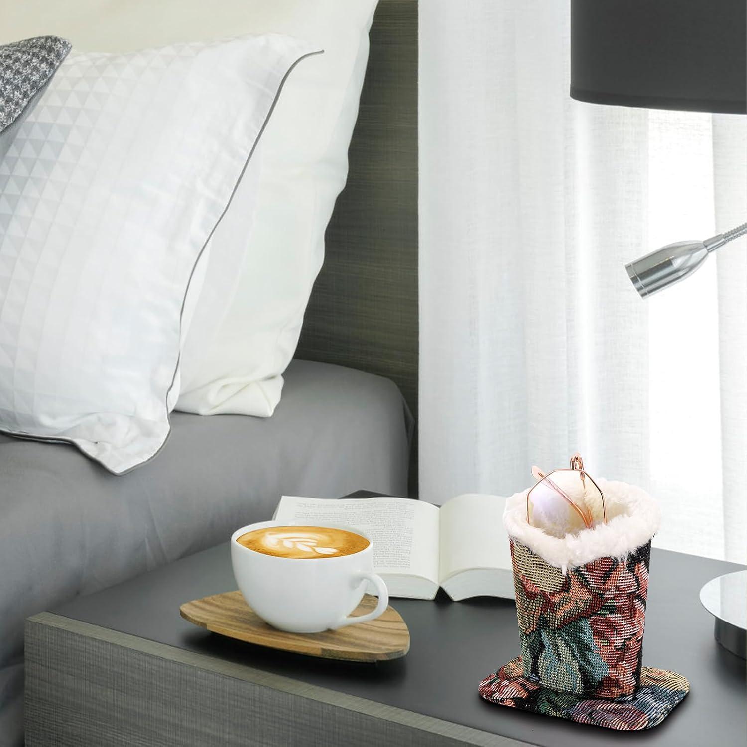 Soporte de Gafas Peohud 3 Pack Forrado de Peluche Negro