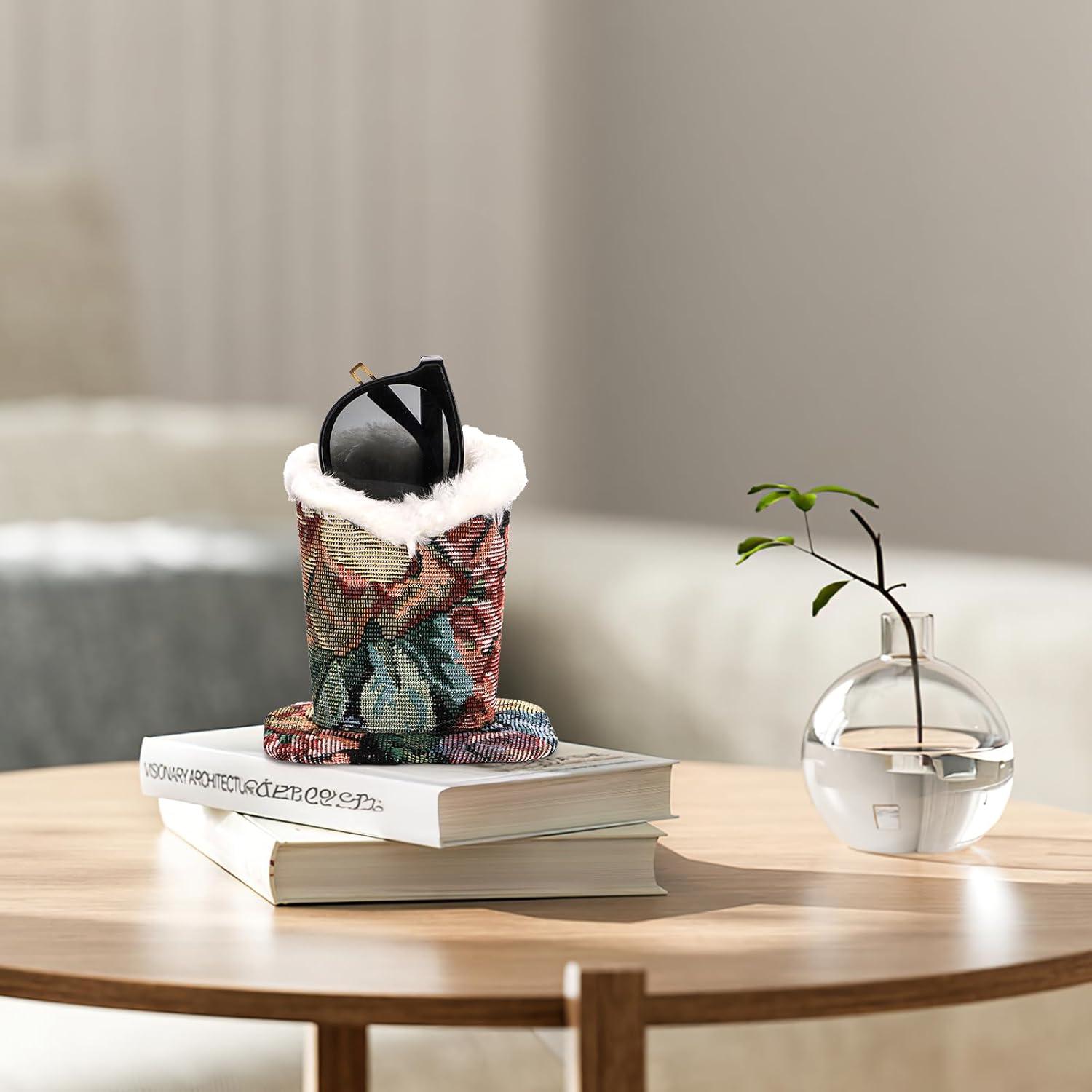 Soporte de Gafas Peohud 3 Pack Forrado de Peluche Negro