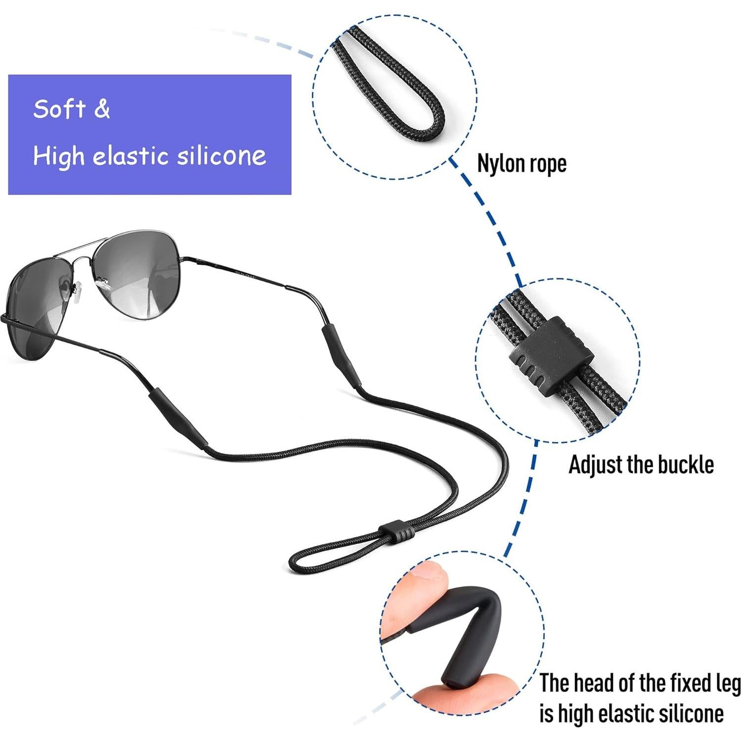 Correa Ajustable para Gafas Deportivas LVVFit - 3 Pcs Antideslizante