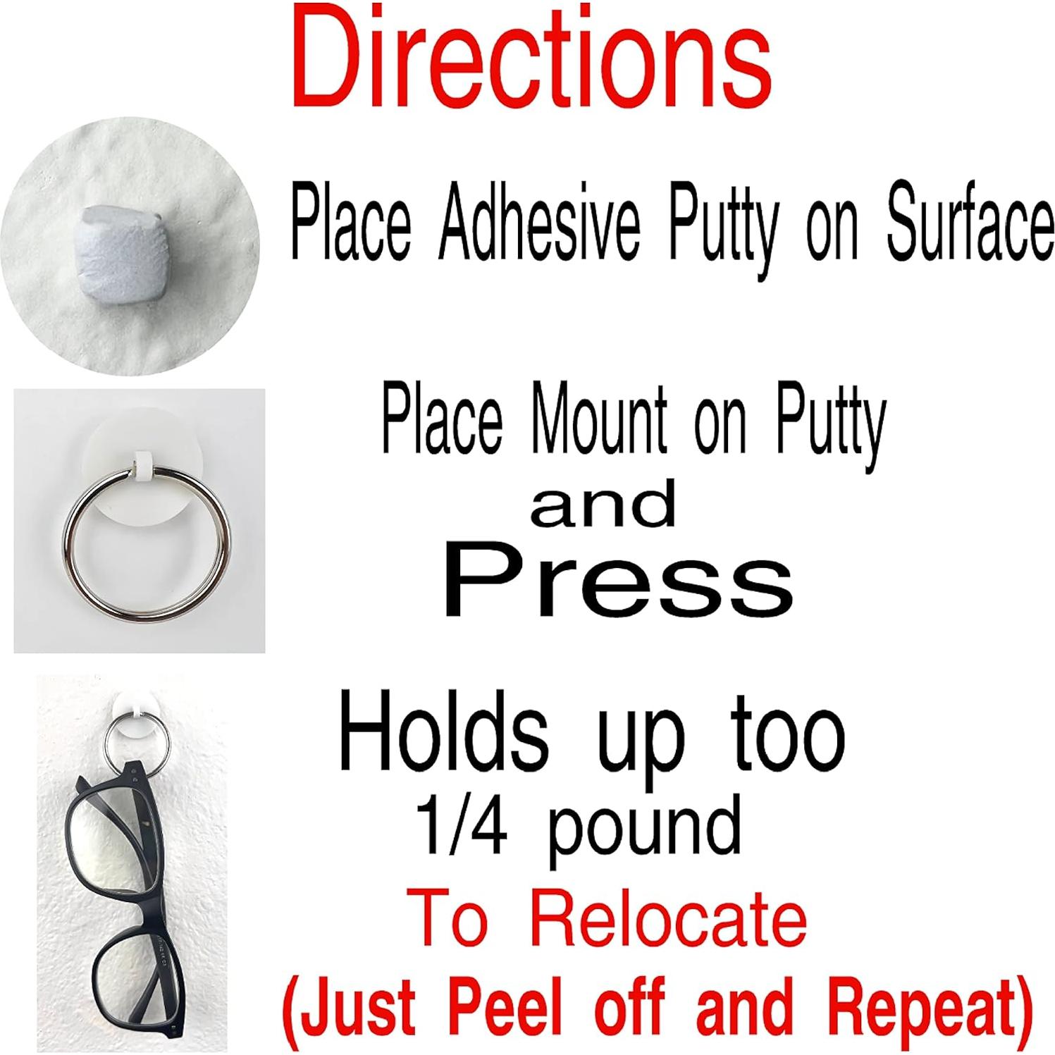 Soporte Adhesivo SticknHang 6-Pak para Gafas - Reutilizable