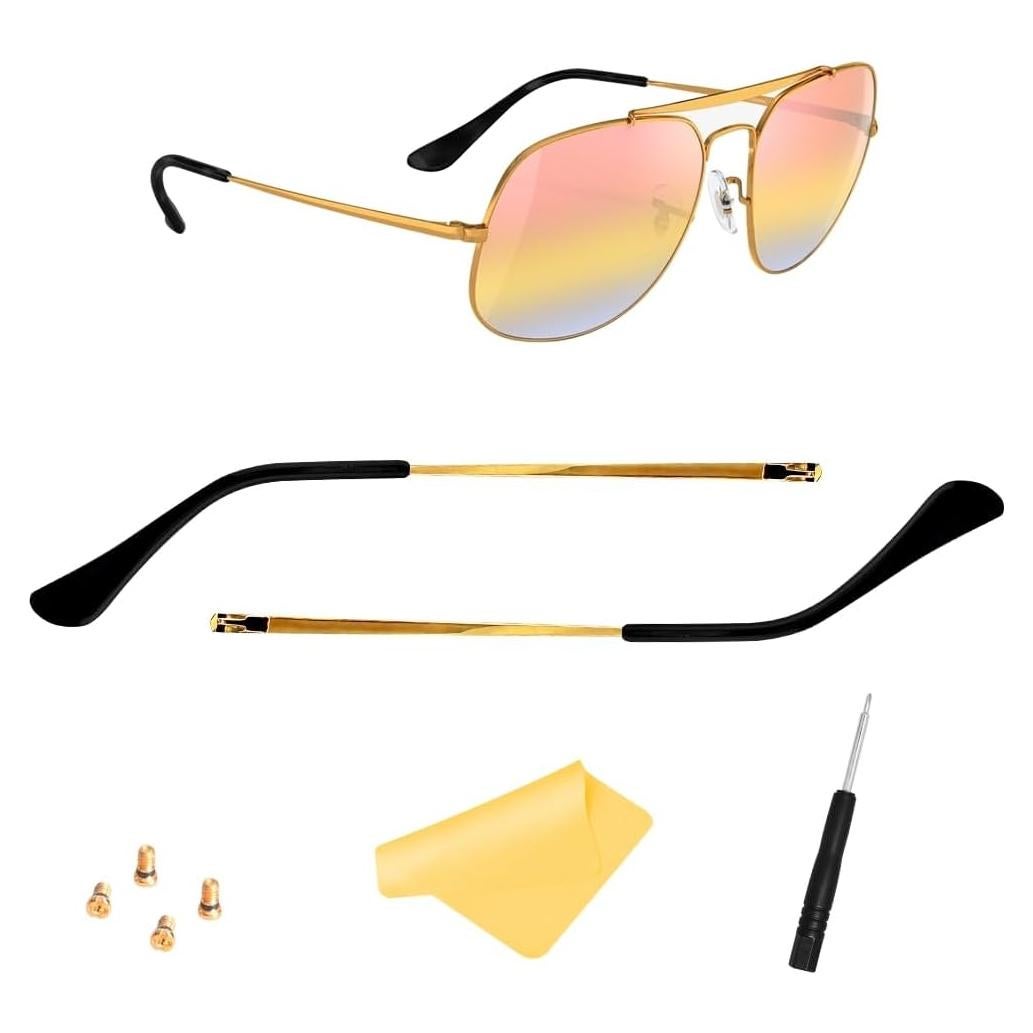 Brazos de Templo de Reemplazo Ray-Ban RX6489 140mm Dorado/Negro