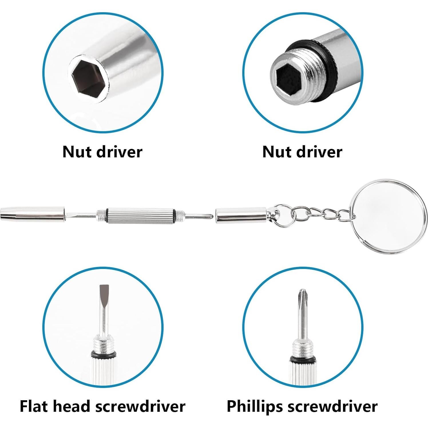 Kit de Reparación de Gafas Ofone - 112 Piezas con Destornillador