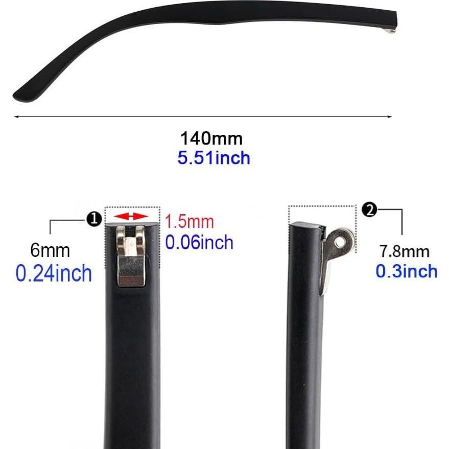 Kit de Reemplazo de Patas de Gafas Antideslizante Negro