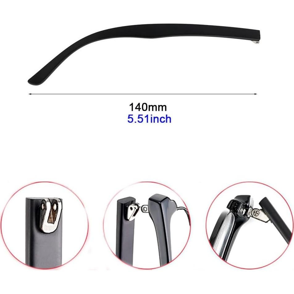 Kit de Reemplazo de Patas de Gafas Antideslizante Negro