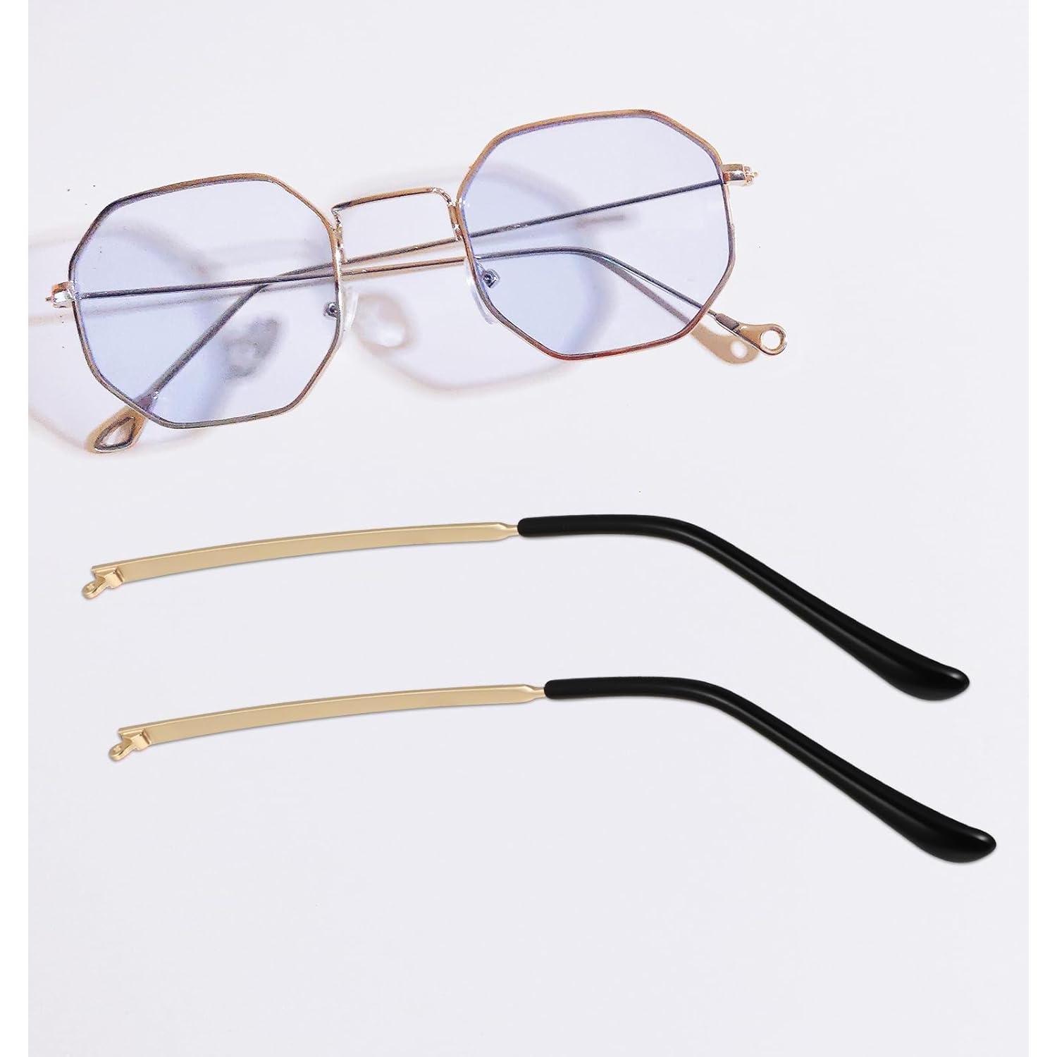 Brazos de Gafas de Metal Reemplazo Hemobllo 14cm Dorado