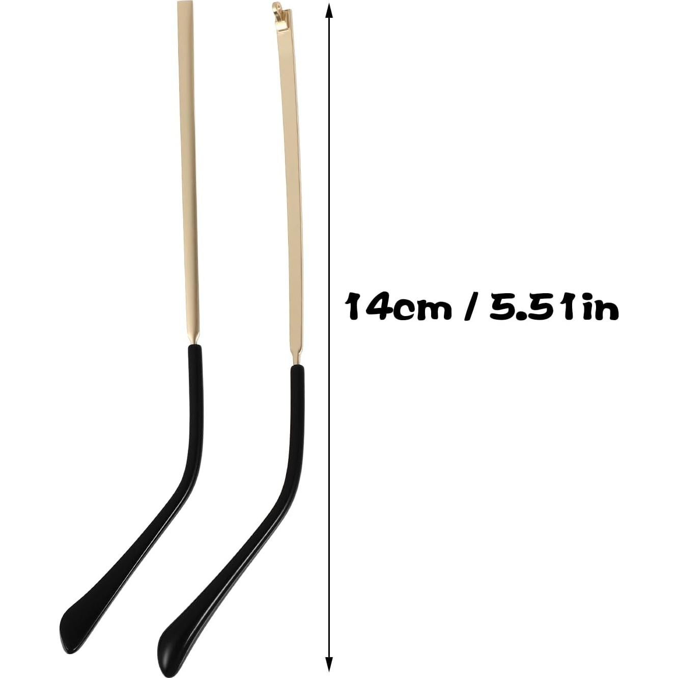 Brazos de Gafas de Metal Reemplazo Hemobllo 14cm Dorado