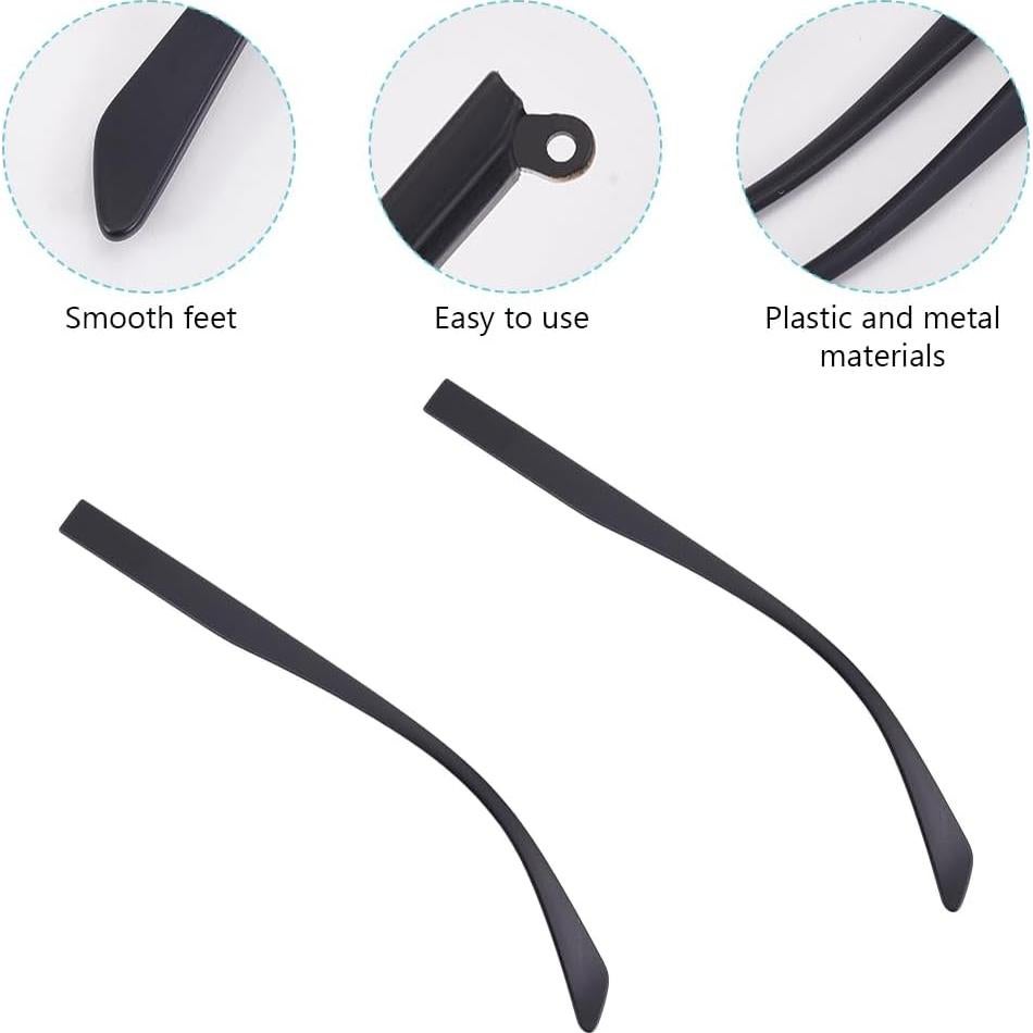 Kit de Reparación de Patas de Gafas PLIGREAT - 2 Pares, Accesorios
