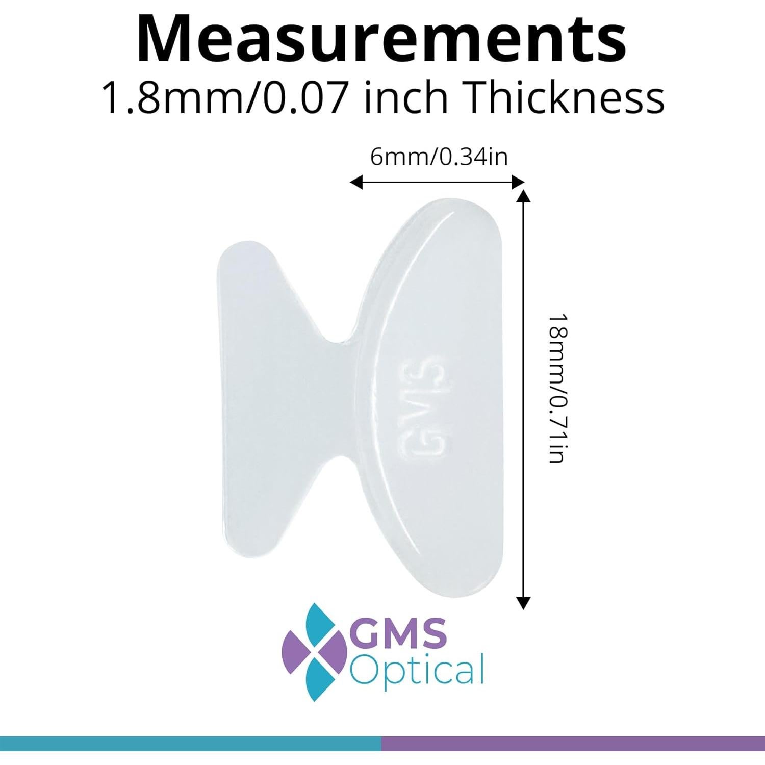 Almohadillas de nariz antideslizantes GMS Óptico 1.8mm x 18mm - 10 pares