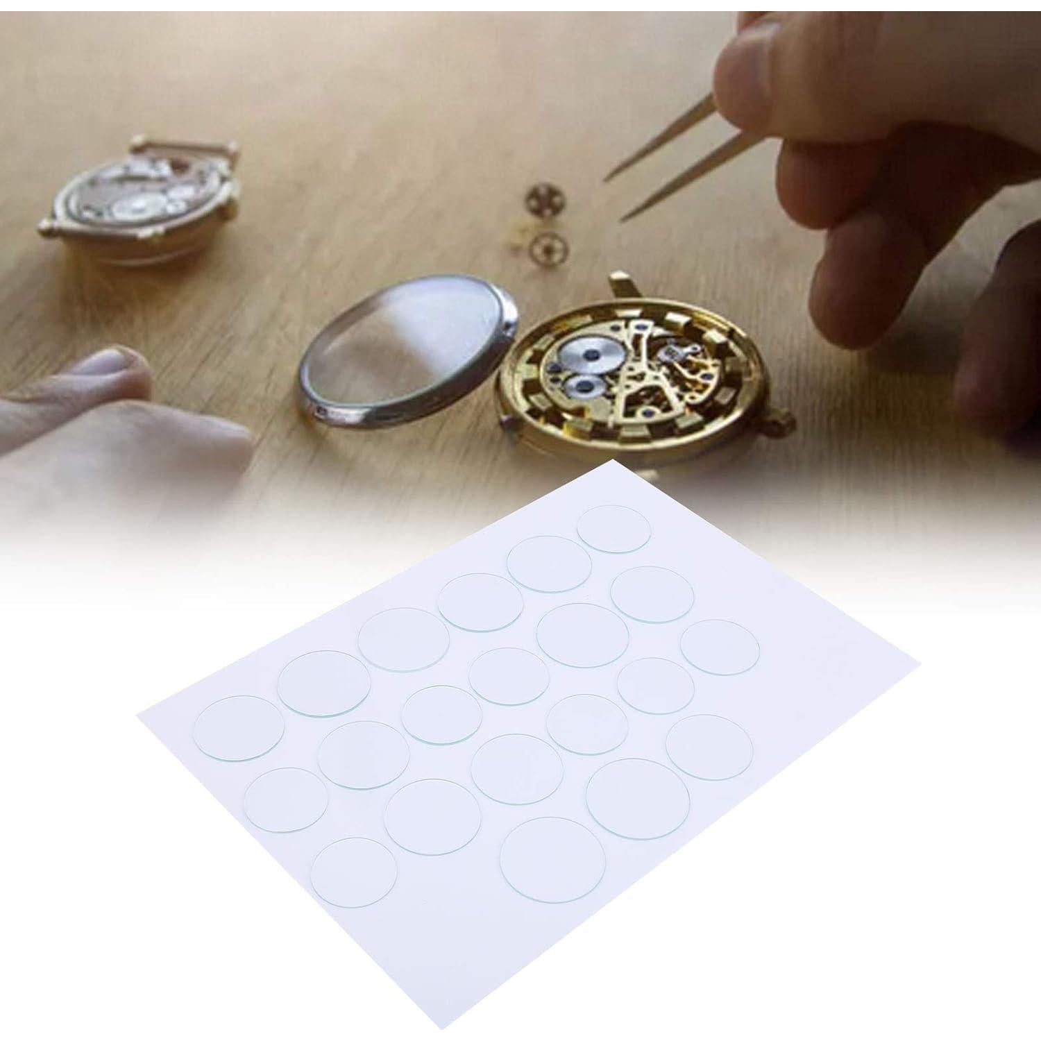 21 Lentes de Cristal para Reloj Ejoyous, Diámetro 35-45 mm