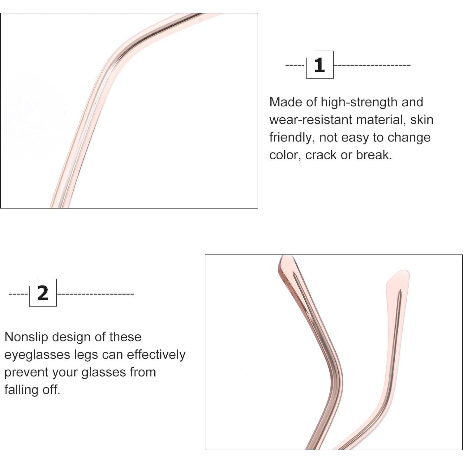 Brazos de Gafas Hemoton Metal Oro Rosa - Reemplazo Universal 2 Pcs