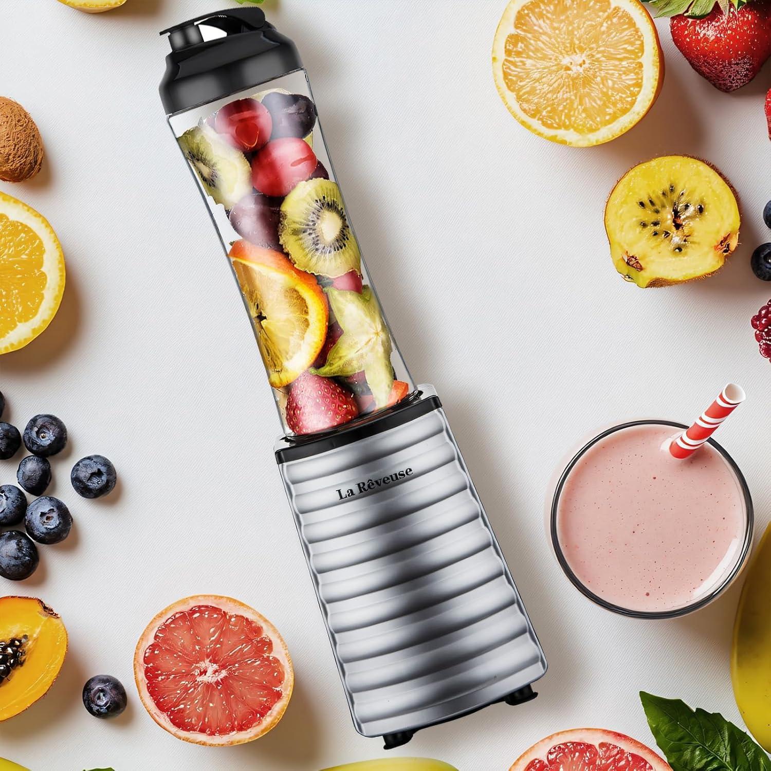 Licuadora Personal La Reveuse 300W con Botella 550ml Plata