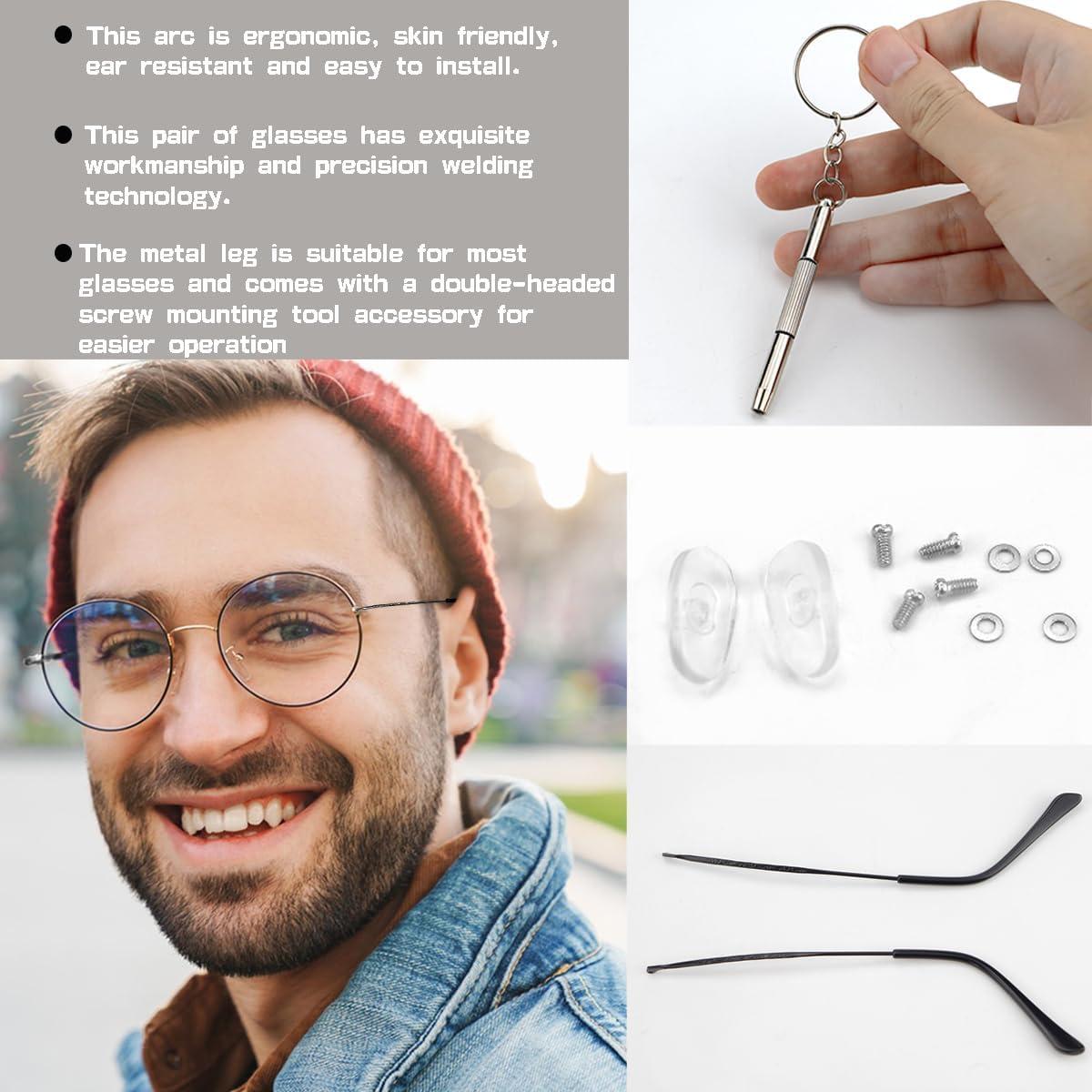 Brazos de Reemplazo para Gafas ZJIVQO Metal Negro Universal