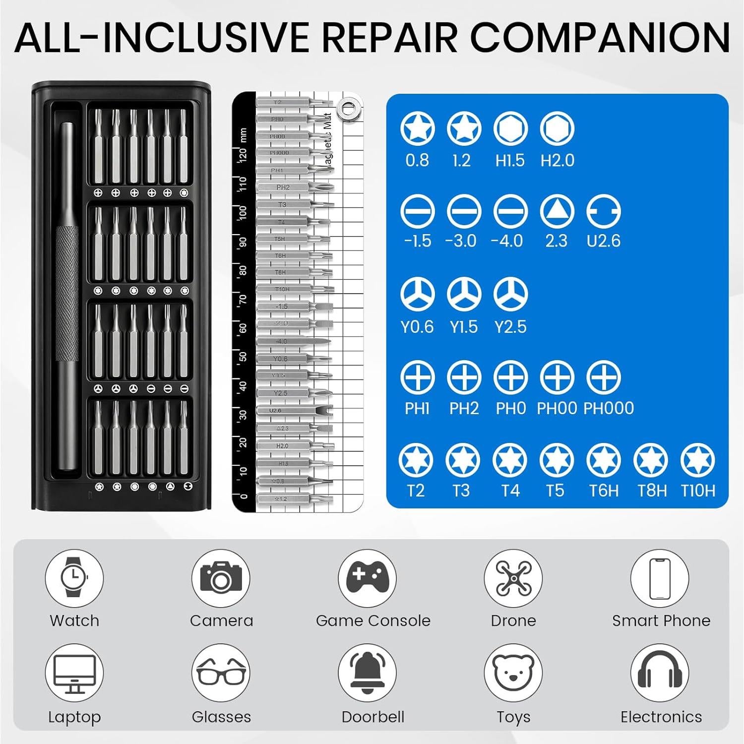 Juego de Destornilladores de Precisión 27 en 1 Tokusatsu