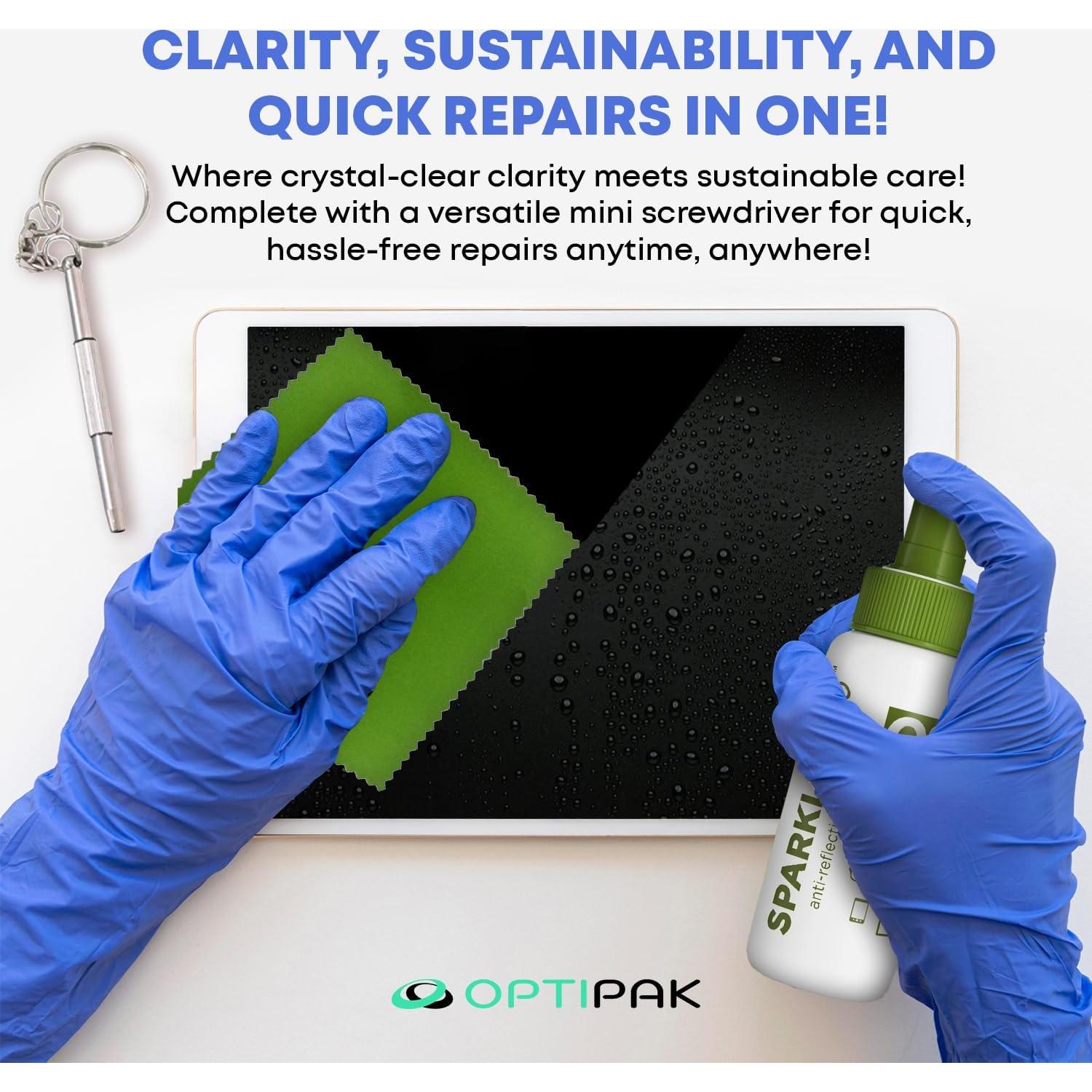 Kit Limpiador de Lentes Ecológico OPTIPAK 2x30ml + Paños