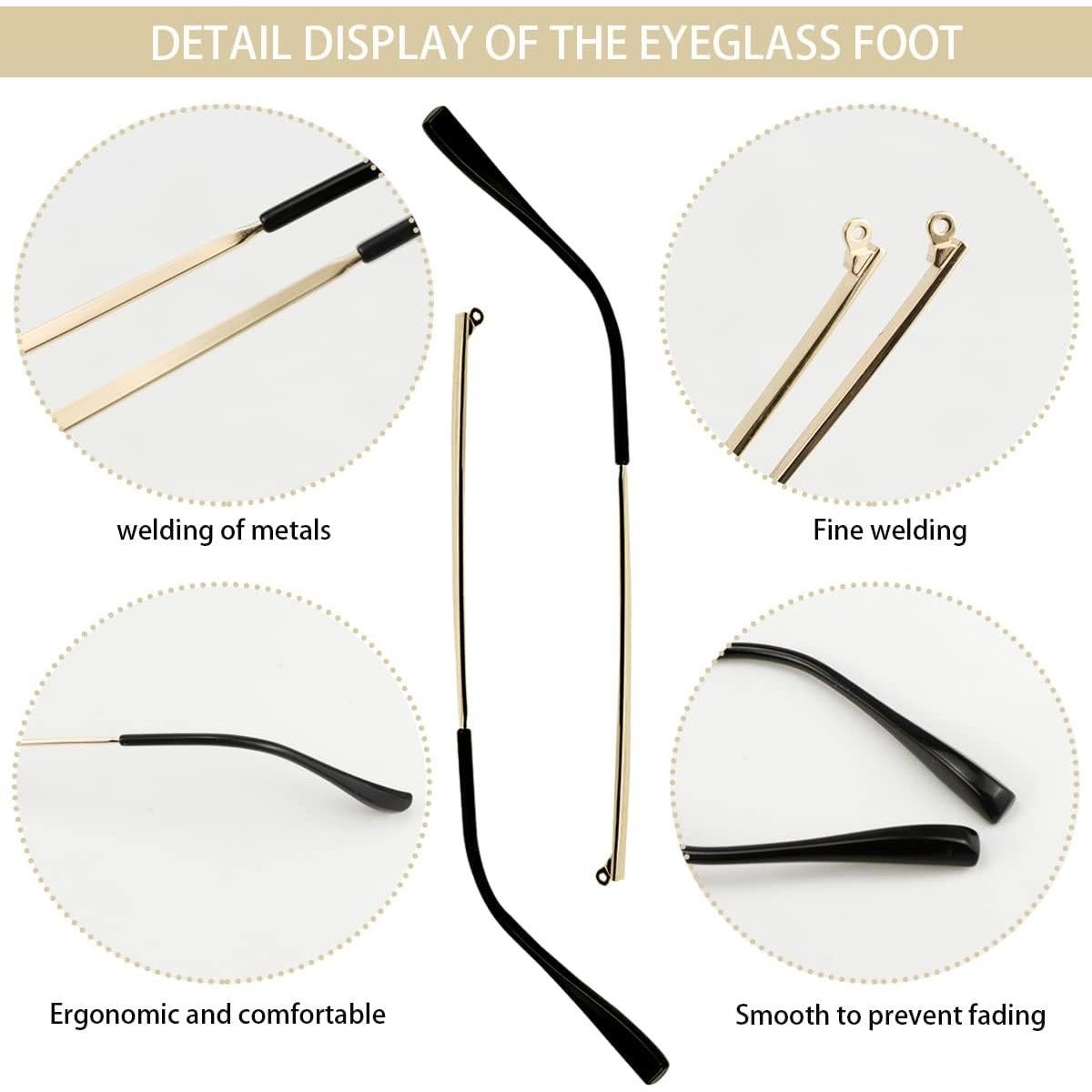 Brazo de Reemplazo para Gafas FERCAISH Metal Dorado 14x3cm