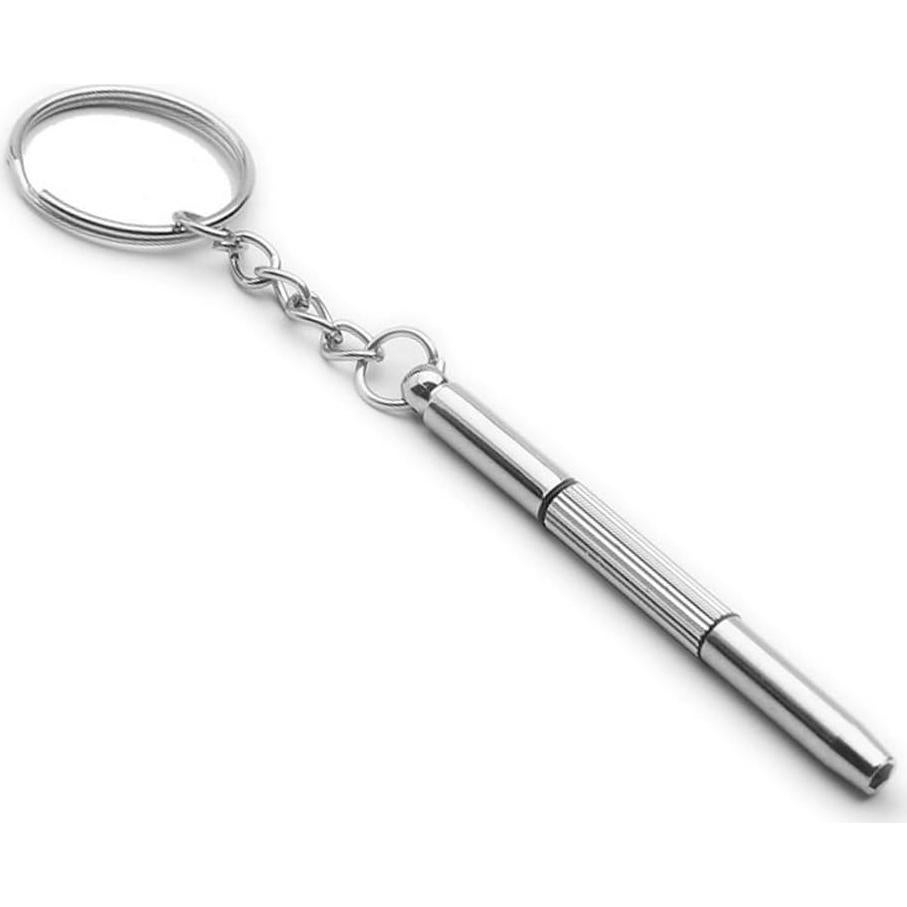 3in1 Eyeglasses Screwdriver Sunglass Watch Repair Kit Screwdriver Tool Keychain Hand Tools Set, Silver