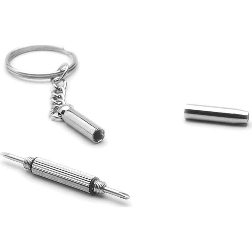 3in1 Eyeglasses Screwdriver Sunglass Watch Repair Kit Screwdriver Tool Keychain Hand Tools Set, Silver