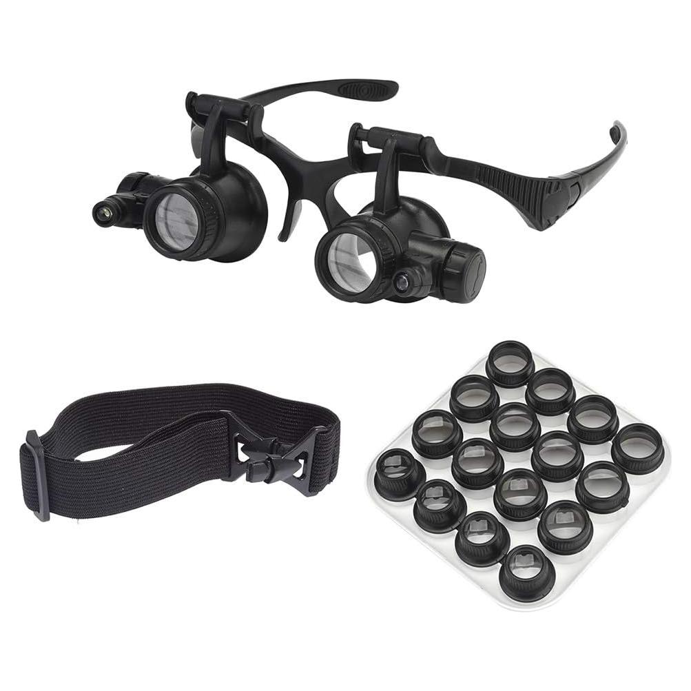 Juego de Lupa de Reparación de Relojes Beileshi con LED y 8 Lentes