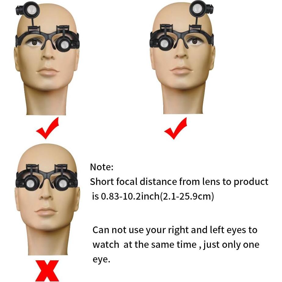 Juego de Lupa de Reparación de Relojes Beileshi con LED y 8 Lentes