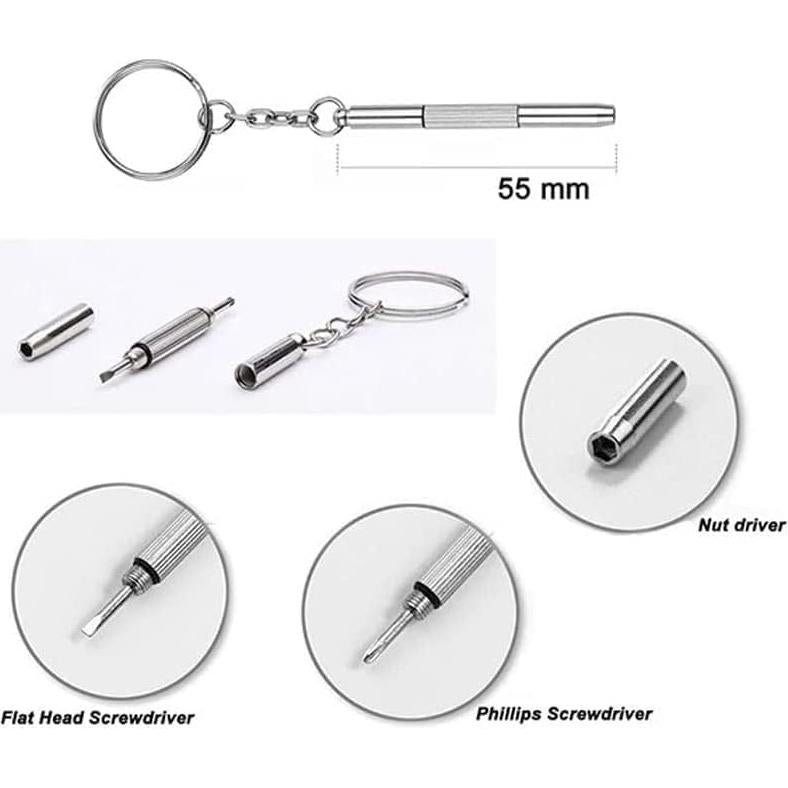 Kit de Reparación de Gafas QYAJS - Bisagras 3.0mm Plata