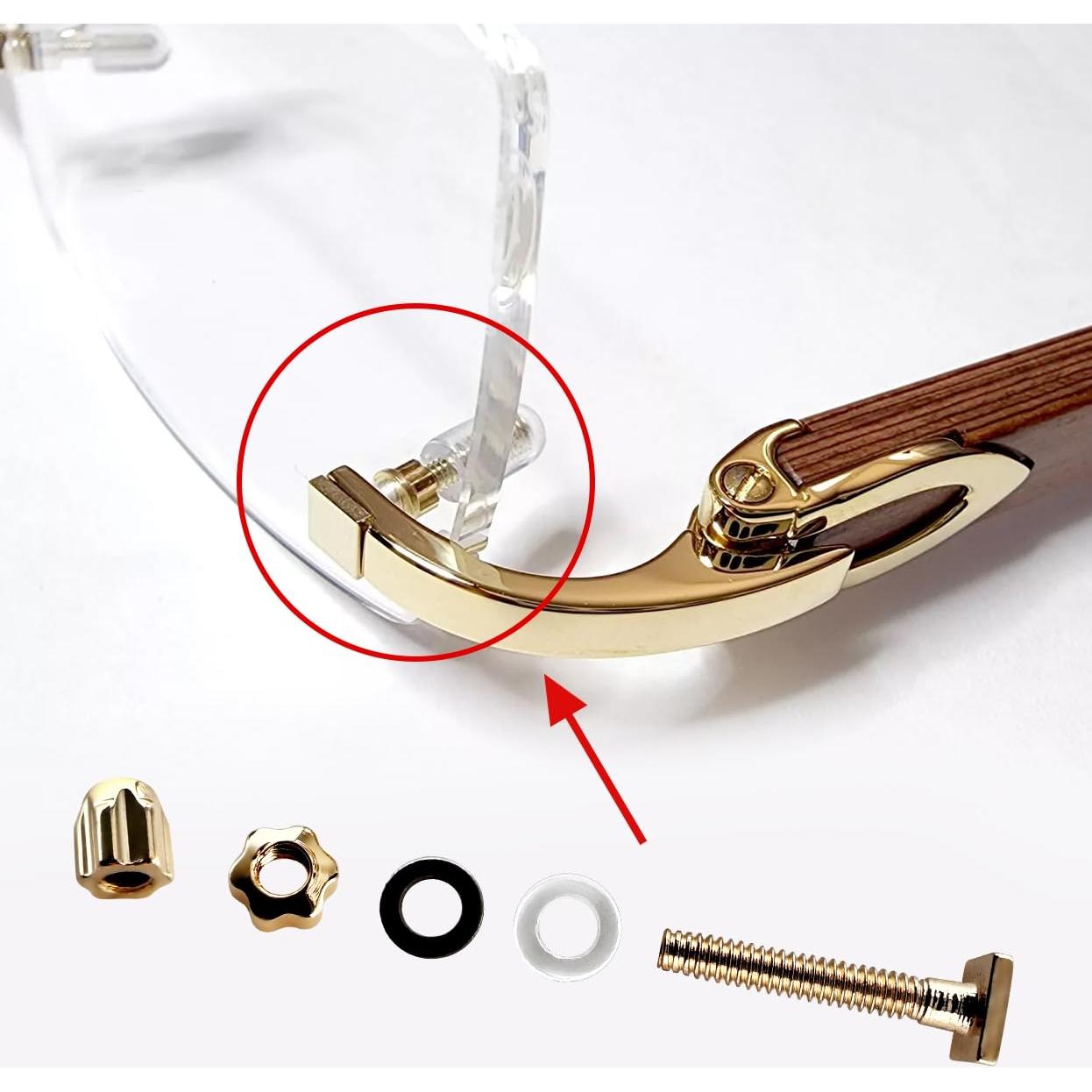 Kit de Reemplazo de Tornillos para Gafas Cartier Dorado