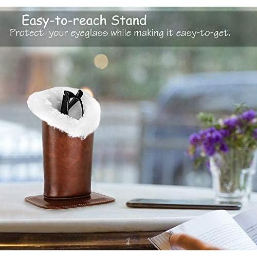 Soporte para Gafas MoKo de Cuero PU con Forro de Terciopelo