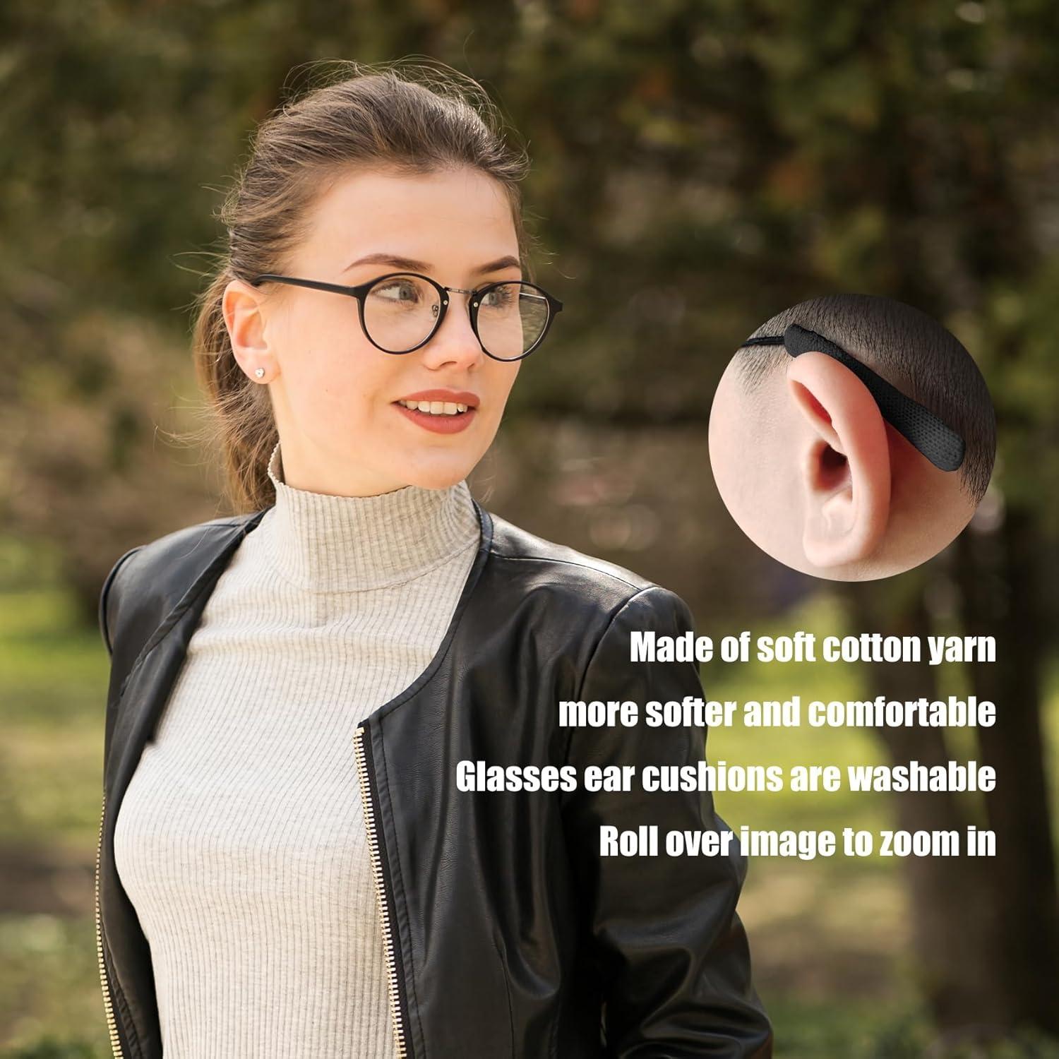 Cojines para Orejas de Gafas Antideslizantes 2 Unidades - Negro