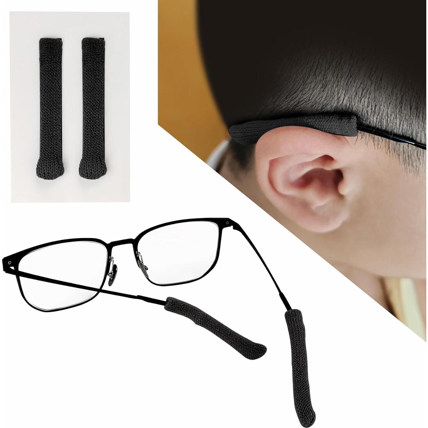Cojines para Orejas de Gafas Antideslizantes 2 Unidades - Negro