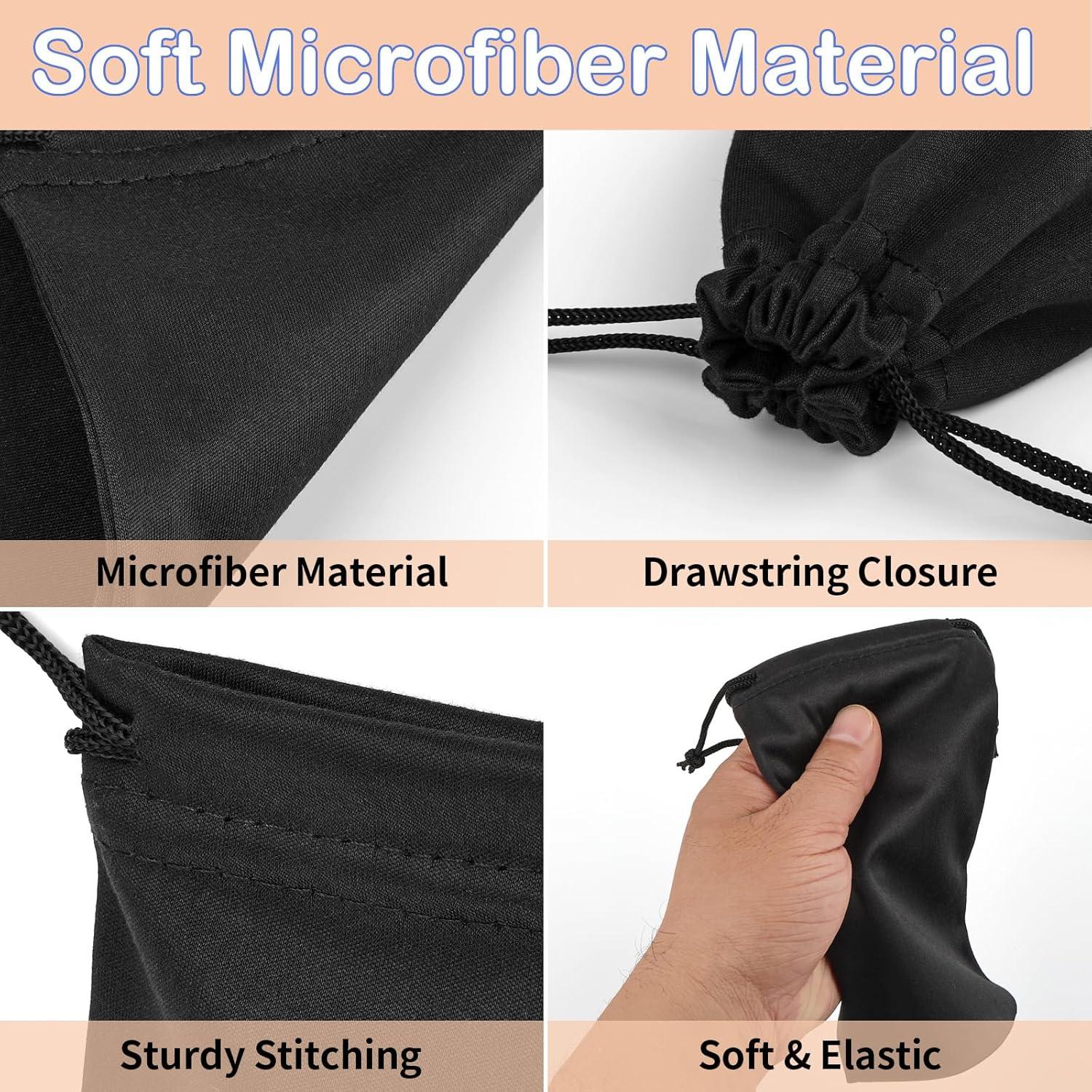 6 Bolsas de Microfibra Hoiny para Gafas de Sol con Paños