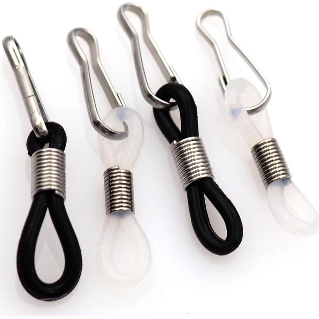 50 Conectores Antideslizantes de Silicona para Gafas + Ganchos Inoxidable