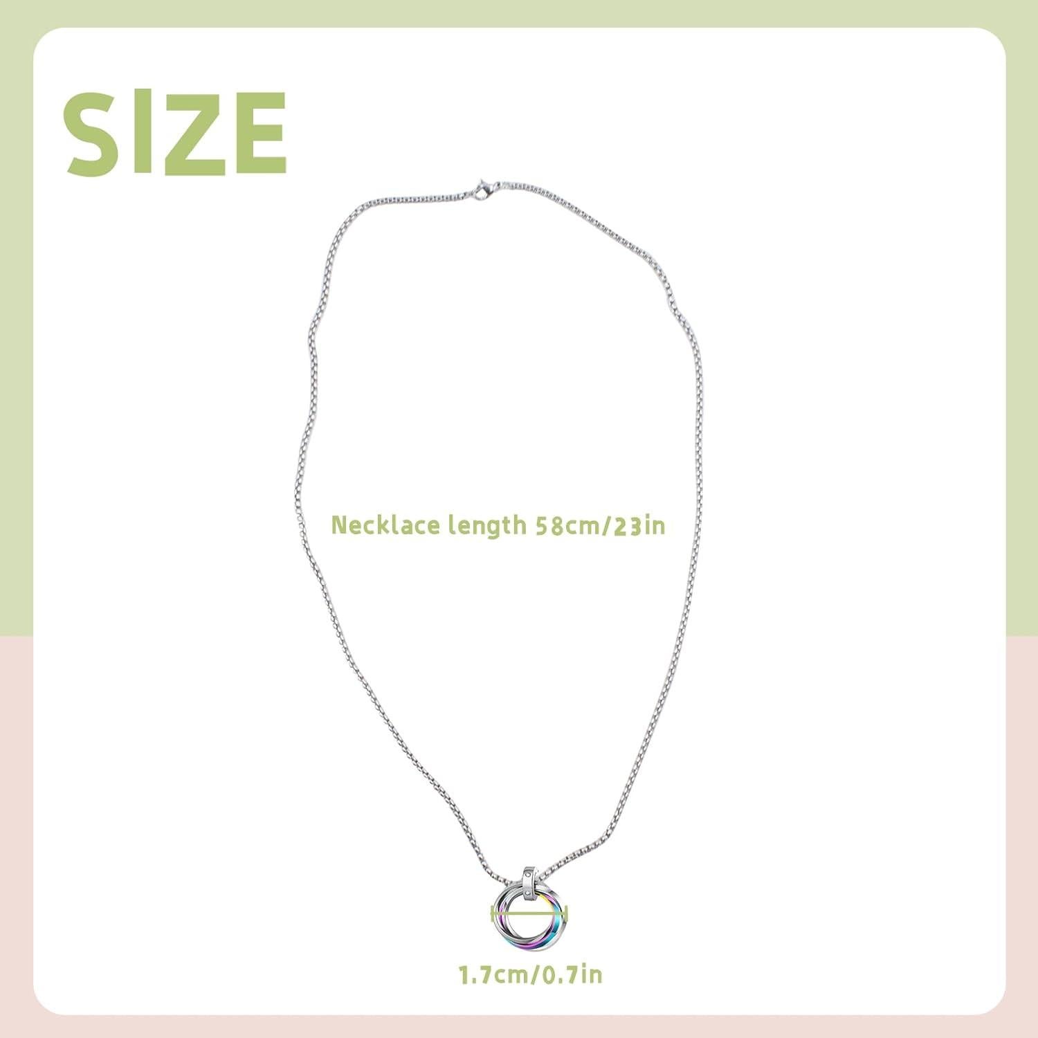 Anillo Collar Sujetador de Gafas Acero Inoxidable Plata 71 cm