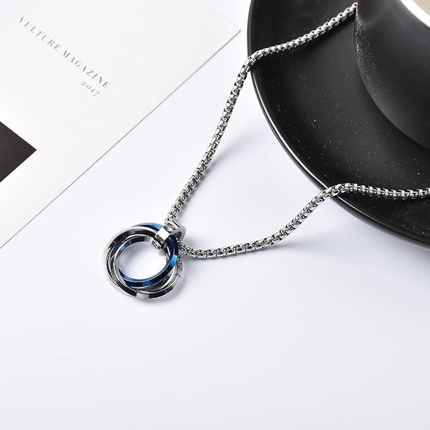 Anillo Collar Sujetador de Gafas Acero Inoxidable Plata 71 cm