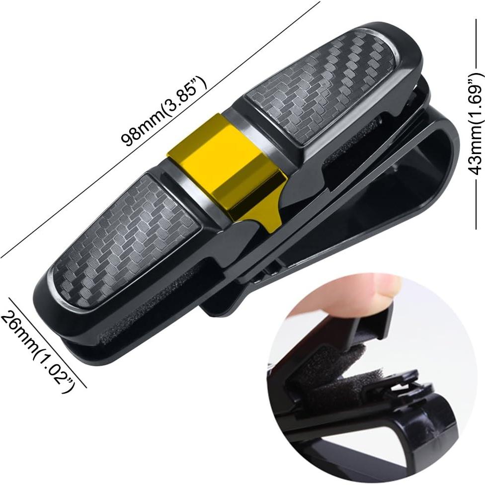 Soportes de Gafas para Visera de Coche FineGood - Doble Clip