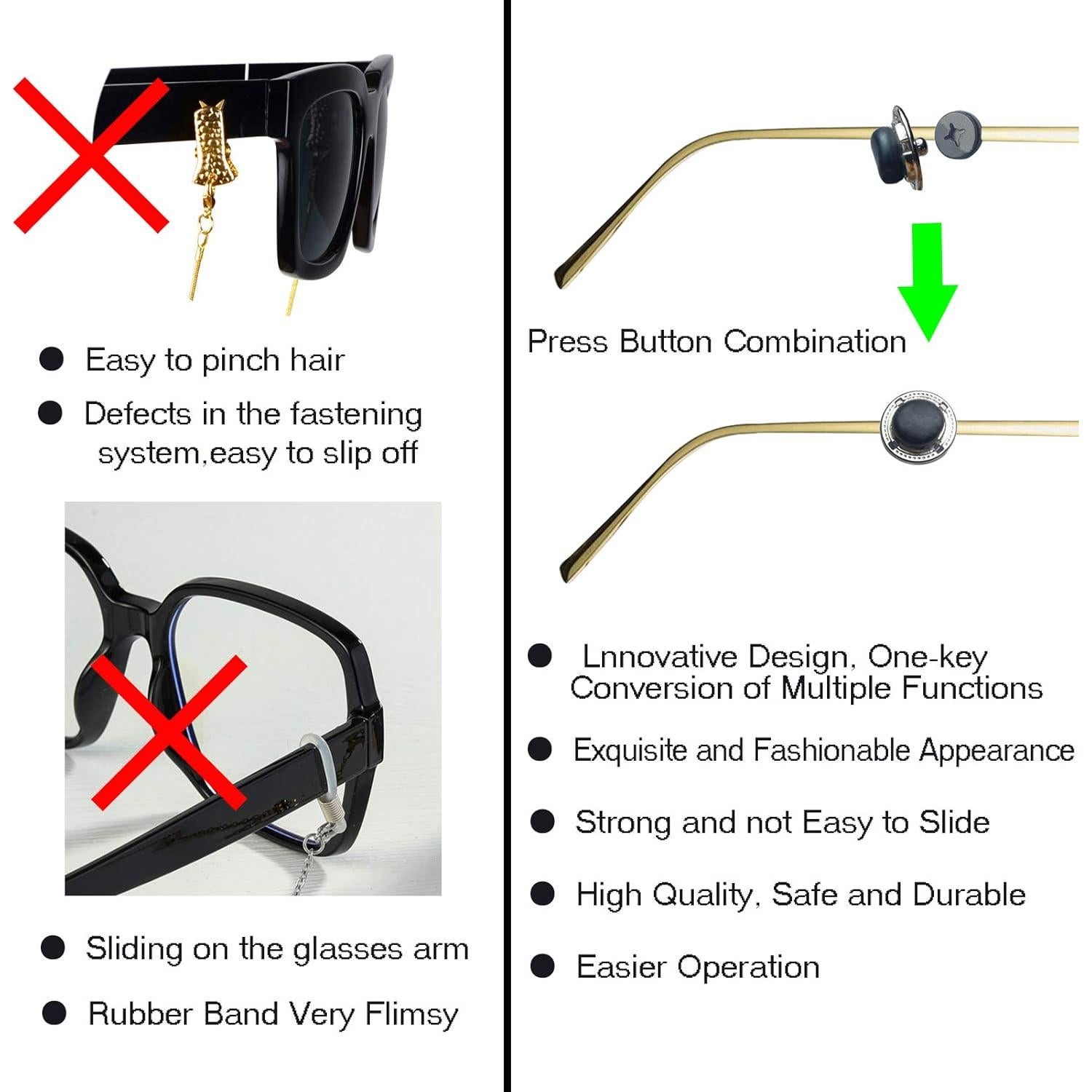 Ganchos ajustables para gafas y mascarillas SHENGCHUANG - 4 piezas