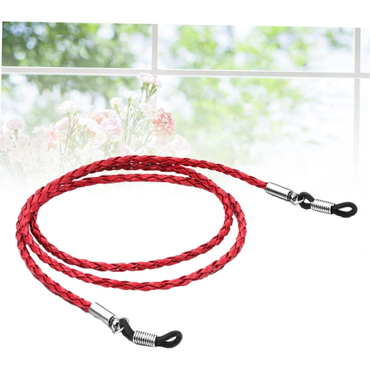 Soporte de Gafas Homoyoyo Lanyard Cuero PU 70cm Marrón
