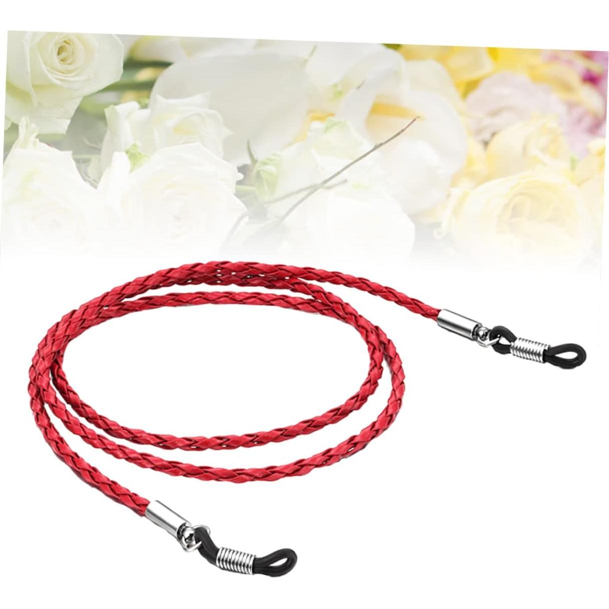 Soporte de Gafas Homoyoyo Lanyard Cuero PU 70cm Marrón