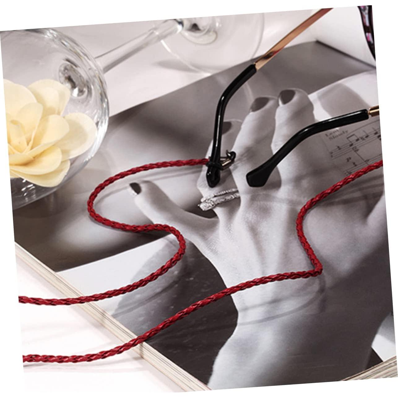 Soporte de Gafas Homoyoyo Lanyard Cuero PU 70cm Marrón