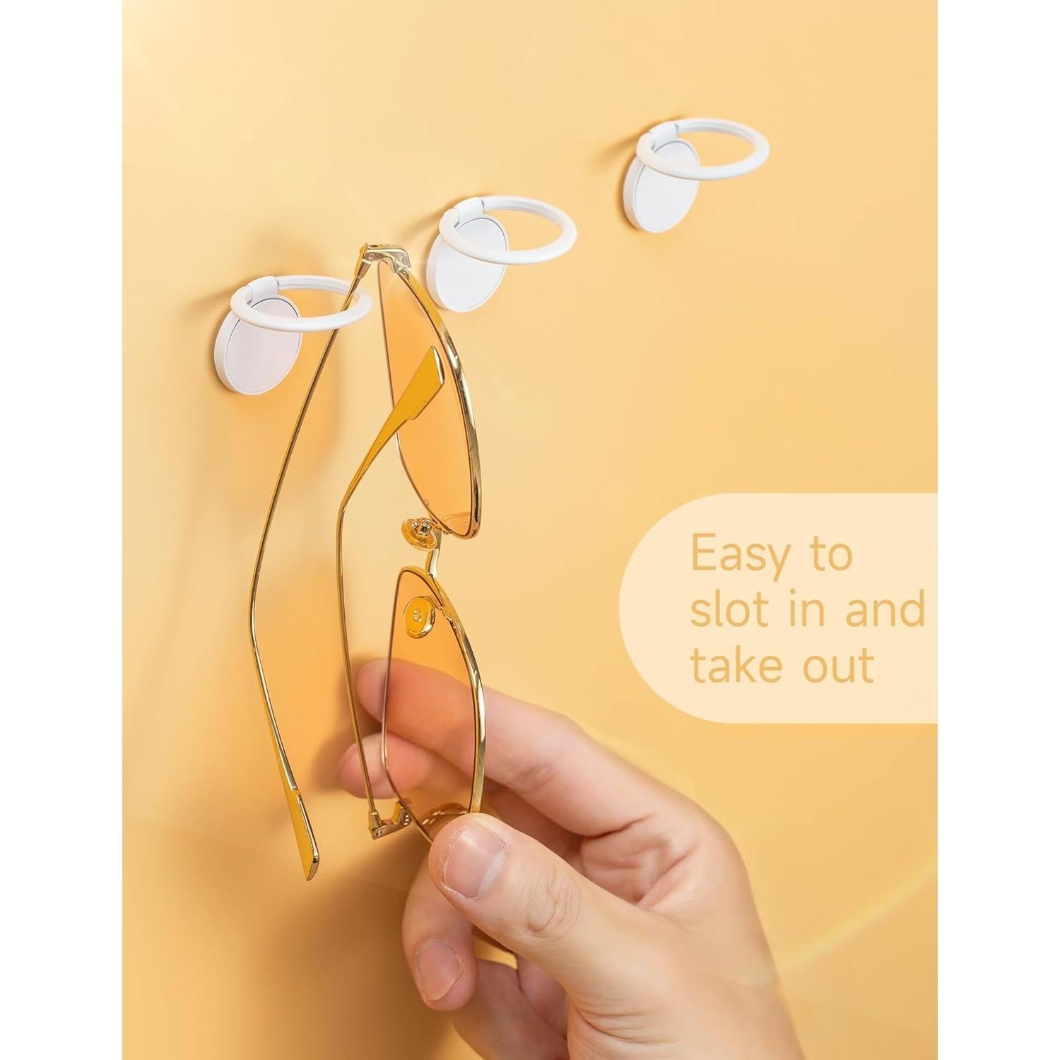 Organizador de Gafas de Sol Oaque 12 Soportes Adhesivos Blancos